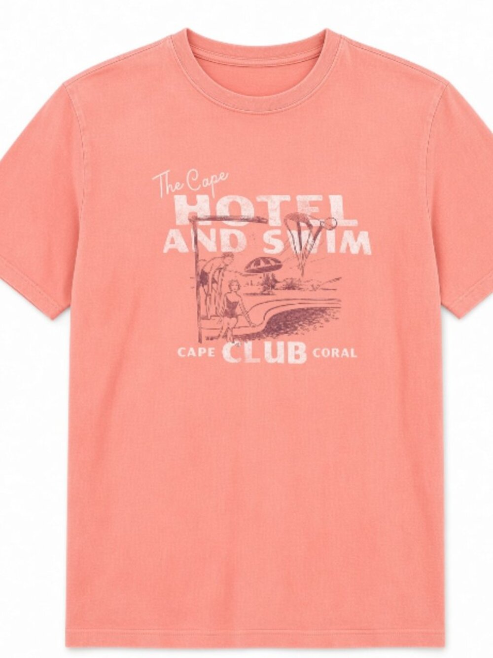 NEW Goodfellow & Co Men's Short Sleeve Cape Club Coral Graphic Orange Small T-Sh